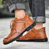 winter boots men genuine leather ankle top quality warm snow fashion boot chaussure homme