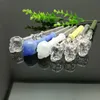 Cachimbos de fumaça Bong de vidro com plataforma de óleo Bongs de água com 2 rodas pote reto de osso de duas cores