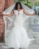 Fabulous Lace African Mermaid Wedding Dresses Plus Size Backless Court Train Tulle Applique Sexy Bride Gowns2800