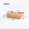 Disposable Kraft Paper Lunch Boxes Takeaway Fast Food Box Folding Boxes Rectangular Packing Box Tearable Packing Boxes Free Shipping A02