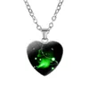 Douze constellations collier verre coeur forme zodiaque pendentifs collier hip hop bijoux