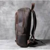 ABER Retro head cowhide men's shoulder bag leather handmade computer backpack