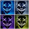 Halloween Toys LED Mask Light Up Maschere divertenti The Purge Election Year Great Festival Costume Cosplay Forniture 10 colori DW4370
