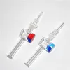 물 담뱃대 10mm 14mm 14mm Quartz Dabber Straw Tips 미니 넥타 키트 유리 물 봉투 파이프 뱅거 못이 닥친 오일 굴착 장치