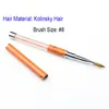 Wholesale-SaintRomy Nail Art Beauty Polish Gel Brushes 2015 New Hot High Level Size #8 Metal Acrylic Handle Kolinsky Nail Brush