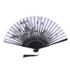 Chinese Silk Fabric Folding Fan Women Hand Held Silk Folding Bamboo Fans Chinese Japanese Style Wedding Party Gift Decration