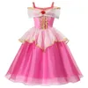 Trajes crianças Princess Party Vestuário Meninas Vestidos crianças casamento Flower Girl Prom Vestido Bela Adormecida Papéis Frocks