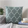 Home Decor Embroidered Cushion Cover Grey Black green Geometric Canvas Cotton Square Embroidery Pillow Cover 45x45cm Pillow Sham13043668