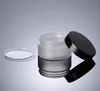 100pcs 100g frosted PET jar with black glossy cover, 100ml mask jar, cream bottle, cosmetic bottle