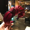 Japan And South Korea Best-selling Headband Cross Knot Hair Accessories Solid Color Wide Edge Hair Band Retro Simple Fabric Wholesale
