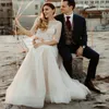 Wedding Dresses Half Sleeves Lace Appliques A Line Bridal Gowns Plus Size 4 6 8 10 12 14 16 18 20 22 24