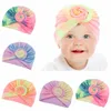 Baby Turban Hat Gradient Toddler Knot Caps Elastic Girls Hairbands Turban Kids Head Wraps Baby Headwear Hair Accessories HHA1440