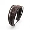 Mannen Vrouwen Simple Geweven Magnetische Gesp Twine Bangle Armband Vintage Legering Multi-Layer Armband Creative Gifts