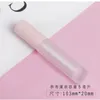 Frosted Clear Pink Cap Lipgloss Tubes Transparent Lip Gloss Tube with Pink Lid Simple Round Cosmetic Lip Gloss Refillable Bottle