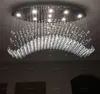 Modern Wave Oval Rain Drop Clear LED K9 Crystal Chandelier Light Lighting Fixture for Living Room Dining Room with GU10 Bulbs321z