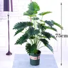 75cm 24Heads Tropical Monstera Plants Large Artificial Tree Palm Tree Plastic Green Leaves Fake Turtle Leaf For Home Party Decor