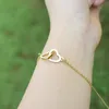 Słodka miłość Połączenie Heart Choker Naszyjnik Oświadczenie Dziewczyna Prezent Cute Gold Color Naszyjnik Biżuteria ze stali nierdzewnej