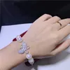 Atmosfera di moda 9-10mm genuino braccialetto di perle d'acqua dolce bianco micro intarsio accessori farfalla zircone chiusura 19 cm