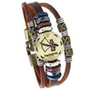 DHL epacket Fornitura transfrontaliera di bracciale in pelle bovina con costellazione unisex con perline in lega DJFB397 ID, braccialetti per gioielli di identificazione