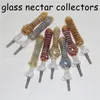 1pc mini kit de néctar de vidro dab canudos de palha cachimbo de água cachimbo de água fumando titânio/quartos plataformas de óleo