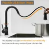 Kitchen Sink Faucet Pull Out Sprayer Swivel Spout Matt Black Mixer Tap Flexible Pull Down Faucets335r