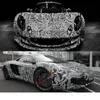 Black White Camouflage Vinyl Wraps Adhesive PVC Film Car Wrap Racing Car Camo Sticker Vehicle DIY Decal with Air Release295z