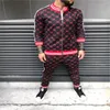 New Colorful Plaid Men Casual Zipper Set Autumn Tracksuit Set Male Sweatshirt Pocket Fashion Jackets Men Tracksuit Sets Mens