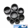 Atacado- 10 pcs preto mobiliário de plástico perna plugue pernas pés blanking end caps inserção plugues Bung para tubo de tubo redondo 8 tamanhos 16-35mm