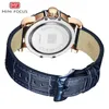 Mini Focus Blue Leather Quartz Watch Men Luxury Army Sports Man 3 Бар водонепроницаемые бренд Top Brand Relogios Masculino 0249G7799424