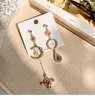 Silver Needle European And American Temperament Tassel Earrings Moon Star Court Earrings Exaggeration Fashion Net Red Earrings Wholesale