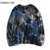 DONGKAIYING Casual Loose Tie Dye Pullover Felpe con cappuccio Hip Hop Hipster Punk Rock Streetwear Felpa con cappuccio Moda Maglione Top CX200722