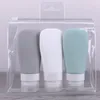 1Set Silikon 60ML 90ML Wiederverwendbare Tragbare Mini Größe Alkohol Spray Flasche Hand Sanitizer Reise Zubehör Mit PVC tasche