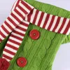 Noël Tricoté Bas Écharpe Chaussettes De Noël Rouge Vert Blanc Bonbons À Tricoter Sac Cadeau 20 Pouces Noël Suspendu Bas