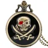 Vine Pirates Skull en une pièce Quartz Pocket Watch Men Femmes Corloge Affichage Analog Collier Chaîne de montres Reloj de Bolsillo3273729