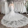 Veli da sposa su misura lunghezza cappella con applicazioni in stock Veli da sposa lunghi 2020 Vestido De Noiva Longo Velo da sposa