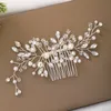 Ornamenti per capelli da sposa Pettini per capelli in cristallo Pettini per strass da sposa Copricapo di perle Accessori per capelli fatti a mano per donna Gioielli tiara