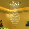 Led hanglamp duplex gebouw trap kristal plafondlamp villa trap lange kroonluchter woonkamer led kristal kroonluchter verlichting