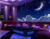 Custom Photo Wallpapers murals for walls 3d mural Fantasy starry sky moon white cloud theme space background wall papers decorative painting