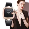 GUOU Women's Watches 2019 Square Fashion zegarek damski Luxury Ladies Bracelet Watches For Women Leather Strap Clock Saati CX200720