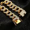 Jinao Moda cor do ouro banhado Micro Pave Cubic Zircon Bracelet Todos Iced Out 7" 8" comprimento Cadeia cubana Jóias Hip Hop por Homem CX200724
