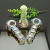 Rauchpfeifen Bongs Herstellung mundgeblasener Wasserpfeifenpfeifen mit 3 Kugeln aus bemaltem Glas