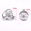 Aço inoxidável Male Chastity gaiola de bloqueio de metal de pica gaiola com 40/45 / 50mm Penis Anel testículo Bondage engrenagem Sex Toys for Men