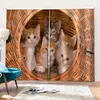 3D الستائر القط جميلة ستائر تعتيم لغرفة المعيشة للأطفال الستائر شخصية نسيج لغرف النوم