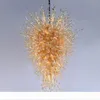 Amber taklampor handgjorda blåst färgade glas ljuskronor hantverk hängande ljus Stor blomma hänge lampa
