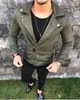 Autumn jacket Stylish Men Pea Coat Warm Suede Leather Blend Motor Biker Jacket Zipper Outwear Crop Tops Plus Size M-2XL1