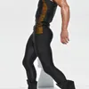 セクシーソリッドゴールドシルバーブラックメンズスポーツパンツ男性男フィットネスランニングロングパンツ屋外ジムエクササイズトレーニングズボン