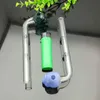 Новая Европа и Americaglass Pipe Bubbler Bubbler Курение Вода Стекло Бонг Двойной Футкрас Цветной Костяный Изогнутый горшок