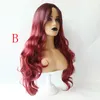 Długie naturalne faliste damskie Ombre Color Peruki Syntetyczne Peruki 28 "Kobiety Faliste Peruki Odporne na ciepło Daily Włosy Wig J1540