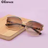 49123 Cat Eye Frameless Stripe Luxury Sunglasses Men Women Fashion Shades UV400 Vintage Glasses1934402