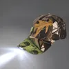 Baseball kepsar med LED-lampor för promenader Vandring Fiske Camping Vuxna Mens Womens Summer Sun Visor Hat Black Navy Blue Camo 3 färger